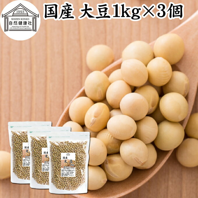 大豆 1kg×3個 国産 北海道産 無添加 100% トヨマ