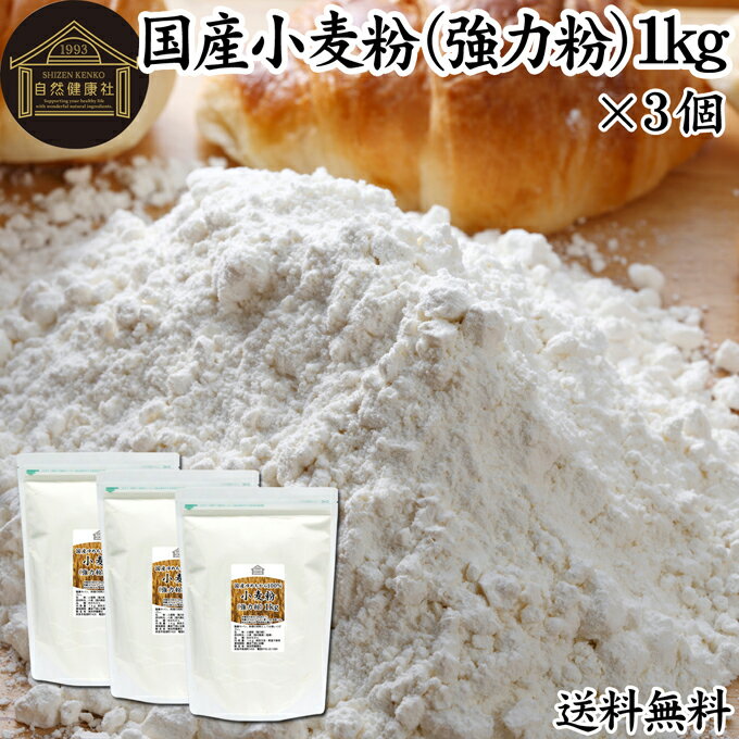 小麦粉 国産 強力粉 1kg×3個 パン用 強力小麦粉 無添加 北海道産 ゆめちから ユメチカラ 100% 大容量 業務用 送料無料 食パン 製菓 製パン パン作り 材料 食材 ホームベーカリー レシピ 自家製 ヘルシー 菓子 洋菓子 ピザ 生地 ナン 高級食パン ベーグル ポンデケージョ