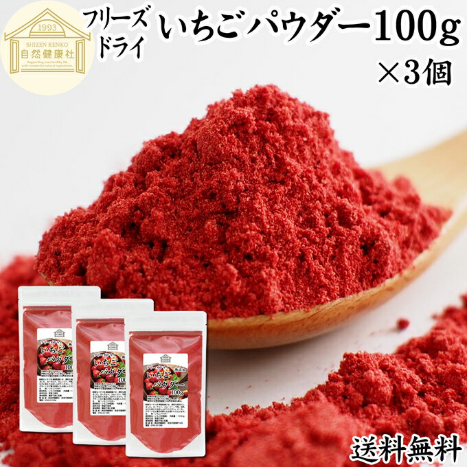 いちごパウダー 100g×3個 フリーズドライ いちご パウダー イチゴパウダー 苺パウダー 保存料 無添加 業務用 製菓用 ストロベリーパウダー 苺 100%...