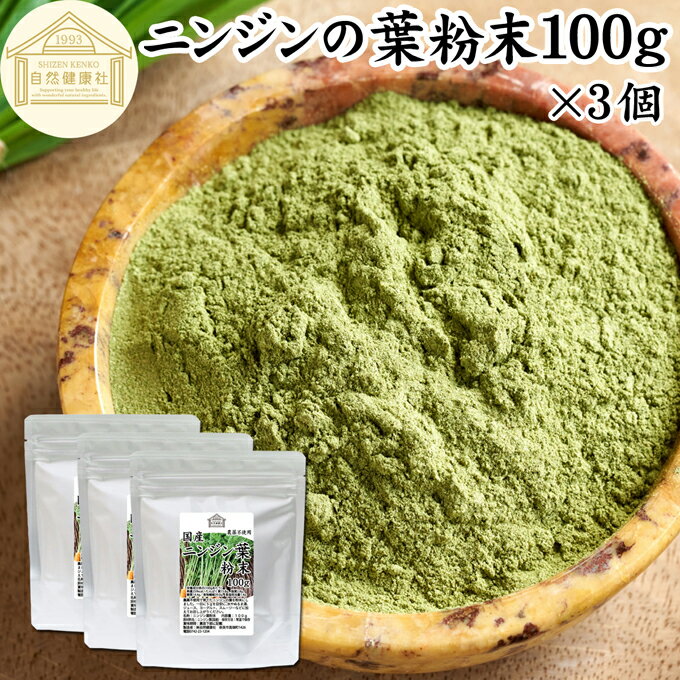 にんじんの葉 粉末 100g×3個 ニンジンの葉 人参の葉 パウダー にんじん ニンジン 人参 葉 粉末 パウダー 無添加 キャロット リーフ 100％ 国産 無農薬 飲みやすい 青汁 野菜不足 お試し くせがない サプリ 野菜嫌い 子供 売れ筋 ベータカロテン ビタミン 食物繊維 緑黄色 野