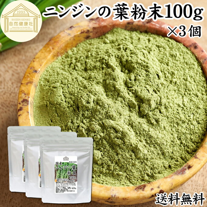 にんじんの葉 粉末 100g×3個 ニンジンの葉 人参の葉 パウダー にんじん ニンジン 人参 葉 粉末 パウダ..