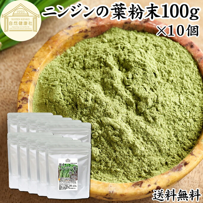 にんじんの葉 粉末 100g×10個 ニンジンの葉 人参の葉 パウダー にんじん ニンジン 人参 葉 粉末 パウダ..