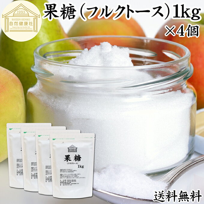 果糖 1kg×4個 フルクトース フラクトース フルーツ糖 フルーツシュガー 結晶 粉末 国産 保存料 無添加 ..