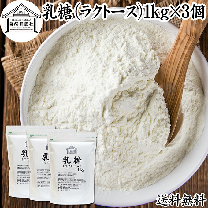 乳糖 1kg×3個 ラクトース オリゴ糖 粉末 100％ パウダー 保存料 無添加 業務用 サプリ メント 母乳 乳酸菌 ビフィズス菌 善玉菌 プロバイオティクス プレバイオティクス 菌活 腸活 腸内フローラ 飲料 砂糖不使用 おすすめ お試し おためし ダイエット 健康 甘味料 介護食