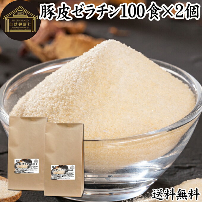 豚皮 ゼラチン 100食×2個 ゼラチン パウダー 粉末 顆粒 100％ 豚皮 由来 粉ゼラチン 分包 10g 小分け 包装 個包装 無添加 ゼラチンサプリメント 無着色 無香料 国産 プロ愛用 家庭用 業務用 マルチタイプ 美容 サプリ サプリメント お菓子 作り 製菓 材料 凝固剤 送料無料