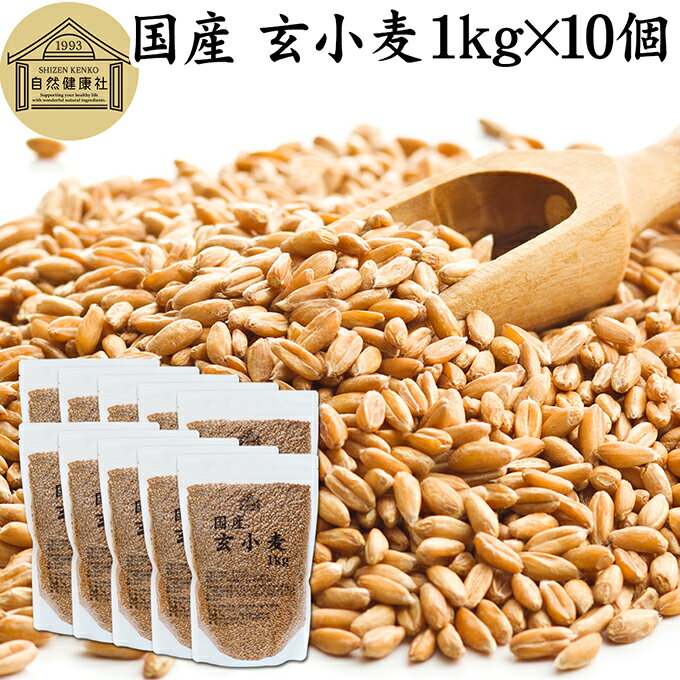 樂天商城 - 玄小麦 1kg×10個 全粒小麦 北海道産 国産 きたほなみ 100% 業務用 保存料 無添加 製粉前 未精白 小麦粒 胚乳 胚芽 小麦 ふすま フスマ ブラン 食物繊維 ビタミン B1 B6 E カリウム マグネシウム 麦ごはん 麦ご飯 雑穀 ごはん 自然 美容 健康 全粒粉に 製菓 材料 パン 生地