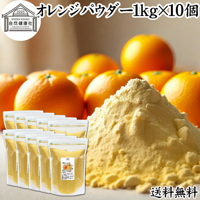 オレンジパウダー 1kg×10個 徳用 フルーツ みかん 粉末 スムージー 果実 果汁 くだもの 果物 野菜 ぱうだー 業務用 フレーバー 香料 ジュース アイス ヨーグルト ケーキ ゼリー お菓子作り パン作り 製菓 製パン アイシング フロスティング ソース ドレッシング 送料無料