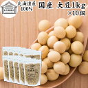 大豆 1kg×10個 国産 北海道産 100% トヨマサリ 保存料 無添加 生豆 乾燥豆 大豆粉に イソフラボン サポニン レシチン たんぱく質 プロテイン 業...