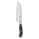 VICTORINOX(ビクトリノックス) 三徳包丁 プロ仕様のステンレススチール製万能包丁 17cm 溝付 ブラック プレミアムクラスの重厚感と鋭い切れ味が特徴 グランメートル 鍛造 7.7323.17G