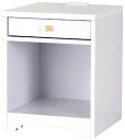 佐藤産業 ANRI ナイトテーブル 幅40cm 奥行40cm 高さ50cm ホワイト 引出し付き コンセント付き 選べる取っ手 AN50-40T WH