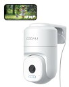 【24時間全日録画・自動追尾】COOAU 400万高画素 防犯カメラ 屋外 監視カメラ ネットワークカメラ 玄関カメラ 屋外カメラ AI人物検知 ワイヤレス wifi ptz回転 スマホ対応 メモリカード録画 iphone