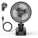Keynice 卓上扇風機 小型 クリップ 静音 usb給電 節電 dcモーター ミニファン 壁掛け 3段階風量 360度角度調節 KN-893 ブラック