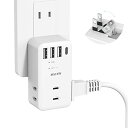Mscien コンセント タップ usb 電源タップ USB 雷ガード コンセント 3個AC口3個USB-A 1個Type-Cポート たこあしコンセント 直挿し...