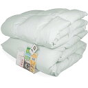 安眠工場 羽毛布団 2枚合せ(デュエット) シングル【合掛0.7kg、薄掛0.3kg】グリーン色 ニューゴールドラベル認定品質 320dp以上(かさ高性135m...
