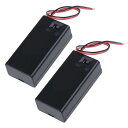 9V電池ボックス 2個セット 電池ホルダー バッテリーホルダー 9V角型 電池ケース バッテリーケース ON/OFFスイッチ付き コード付き