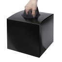 日本製 目隠しシート付 抽選箱 ブラック 黒 無地 高さ18.5cm×20cm×20cm 底板紙付き 応募箱 くじ引き くじ引き箱