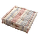 インド綿クッキークッション テラ 約42×42×10cm レッド 270051921