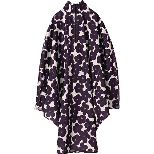 [ワールドパーティー] レインポンチョ [チャリーポンポン] ハナプリント ネイビー レディース 自転車対応 カッパ レインコート ポンチョ めくれ防止クリップ リフレクター 通勤 通学 おしゃ