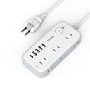 Mscien 延長コード 2m 電源タップ usb付き コンセントタップ タコ足配線 テーブルタップ 電源コード 6個AC口 4個USB-A 1個USB-C 電...