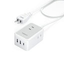 延長コード 3m 電源タップ usb たこあしコンセント テーブルタップ TESSAN タコ足配線 3個ACコンセント type-C 1ポート USB-A 2ポ...