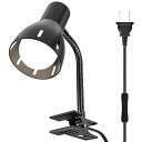 Pispoerクリップランプ、360°回転可能テーブル、E26 ランプホルダー、LED 電球 (9W,色温度,5000K) 付き、屋内用、スイッチソケット付き、屋内照明、ワーク、読書作業、リビングルーム、寝室照明