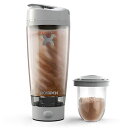 PROMiXX PRO 電動プロテインシェーカーボトル 600ml | 充電式 強力で滑らかなプロテインシェイク用 | 補助ストレージ付き - BPAフリー (クールグレー)