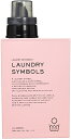 割れにくい ディスペンサー ランドリー 洗濯洗剤 ボトル 約600ml LAUNDRY SYMBOLS ピンク 日本製 19-457092