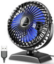 JZCreater 卓上扇風機 静音 USB扇風機 デスクファン 360°角度調節 3段階風量調節 超低騒音 USB給電式 携帯扇風機 小型扇風機 小型サーキュ...