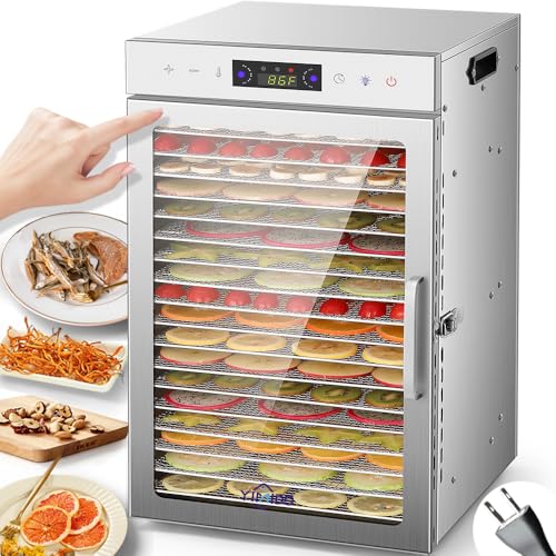 YiMiDOフードドライヤー 6~44層 食品乾燥機 ステンレス鋼 電気食品脱水機 400~2000W 高効率360°熱風循環 30~90℃/0~24時間自由調節 過熱防止機能内蔵 受け皿付きフード乾燥 タイマー付き 干小魚 YiMiDOフードドライヤー 6~44層 食品乾燥機 ステンレス鋼 電気食品脱水機 400~2000W 高効率360°熱風循環 30~90℃/0~24時間自由調節 過熱防止機能内蔵 受け皿付きフード乾燥 タイマー付き 干小魚