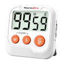 ThermoPro キッチンタイマー 勉強タイマー ストップウォッチ デジタル デカ文字 音量調整可 マグネット付き スタンド 置き掛け貼り兼用 フィットネス ...