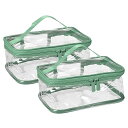 VOCOSTE 化粧ポーチ 化粧バッグ クリアメイクアップバッグ 旅行用 防水 透明 PVC 2個入り 緑