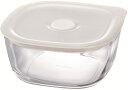 HARIO(ハリオ) 日本製 耐熱ガラス製 密閉保存容器・角 600ml BUONO kitchen KSTM-60-TW クリア