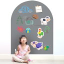 Warasee マグネット チョーク ボード アーチ 粘着式 子供部屋に最適! 磁性 ブラックボード Magnetic Wall Decal Arch −薄グレ...