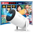 YOWHICK プロジェクター 家庭用【Android TV搭載・APP利用可能・270°回転】プロジェクター 小型 18000LM 1080P Wi-Fi6 4K対応 プロジェクター 天井投影 自動台形補正 Bluetooth5.3 HiFiスピーカー内蔵 ホーム