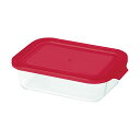 PYREX 保存容器 ストレージ 980ml レクタン 耐熱ガラス CP-8616 レッド