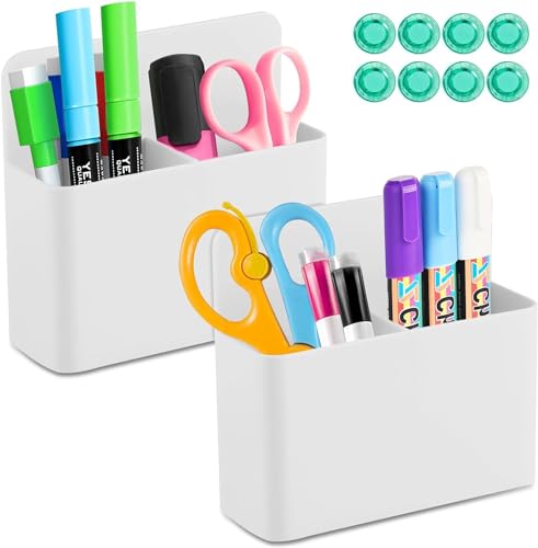 楽天HappyLifeAcademiaQualsen マグネットポケット 壁掛けラック 磁石ポケット 2個セット オフィス整理用品 仕切り調節可 マグネット ペン立て ペンスタンド マグネット収納ケース ホワイトボードマーカー イレー