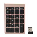 ワイヤレステンキー、22キーポータブルUSB 2.4G Bluetooth数値キーパッド、レシーバー付き、ラップトップ、PC、ノートブック用の財務会計キーボード(ローズゴールド)
