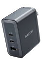 エレコム USB PD 充電器 100W 3ポート Type-C USB-A GaN採用 PPS対応 3台同時充電 折りたたみ式プラグ PSE技術基準適合 [i...
