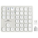Ewin テンキー Bluetooth/2.4G接続 ワイヤレス 数字キーボード Bluetoothキーボード 2台まで接続 超薄型 numlock連動 Type-C充電 37キー 日本語対応 iOS iPadOS Mac Windows Androidに対応 ライトグレー