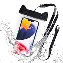 ラスタバナナ スマホ iPhone用 ねこ耳型 防水ケース IPX8 ネックストラップ Touch ID対応 スマートフォン 全面クリアタイプ 防水カバー 猫耳...