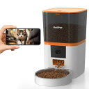 Roilpet 自動給餌器 猫 カメラ付き 1080P 暗視機能 6L大容量 双方向会話 5GHzと2.4GHzのWiFi フード2way給電 音声録音 残量不足検知 詰まり防止センサー 動体検知 音声検知 スマホ遠隔 見守り いぬ イ