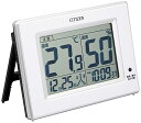 リズム(RHYTHM)CITIZEN シチズン 温度計 湿度計 時計付き デジタル ライフナビD200A 白 10.5×14.5×2.4cm 8RD200-A03