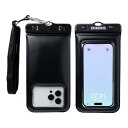 DIVAID ワイドサイズ 防水ケース スマホ用 IP68 ショルダーストラップ付き (ブラック)【水に浮く フローティング iPhone Android 各種...