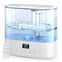 加湿器 大容量 4L【自動恒湿・3重除菌・マイナスイオン】上から給水 最大60時間連続稼働 アロマ対応 超音波式 10畳以上 お手入れ簡単 リモコン付き タイマー機能 静音 省エネ 水漏れ防止 空