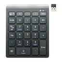 ミヨシ MCO Windows用 ワイヤレステンキー 2.4GHz接続 5列・28キー アイソレーション式 ブラック TEN24G01/BK