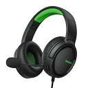 BINNUNE ゲーミングヘッドセット ps5 ヘッドセット 3.5mm有線 xboxヘッドセット マイク付き ミュート機能付き ゲーミングヘッドホン 50MMドライバー低遅延 軽量 ノイズキャンセリング マイク FPS(2)