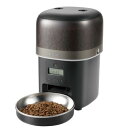エレコム 自動給餌器 猫 中小型犬用 2L (約1.1kg) タイマー機能付 1日最大6回 蓋ロック機能 2WAY給電 コンパクト 1皿 幅170×奥行190×...