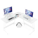 Victone ゲーミングデスク L字デスク「メーカー一年保証」 幅130cm パソコンデスク pcデスク L字型デスク パソコンコーナーデスク オフィスデスク 作業机 取外し可能なモニター台付き 省スペー(3)