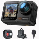 Surfolaアクションカメラ 4K 60FPS 水中カメラ 本機防水カメラ10M WiFi搭載 手ブレ補正 ウェアラブルカメラ 外部マイク付き デュアルカラースクリーンアクションカム 2 x 1350mAh バッテリーおよび(2)