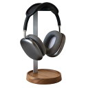 Muso Wood ヘッドホンスタンド 卓上 ヘッドホン スタンド 組み立て簡単 ヘッドセットスタンド 滑り止め ヘッドフォン 立て(ウォールナット+アルミニウ...